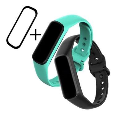 Imagem de 2 Pulseiras Silicone Para Galaxy Fit 2 Sm-r220 + Pelicula Nano Gel - P