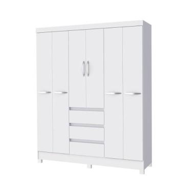 Imagem de Roupeiro Veneza Madeira 6 Pt 3Gv Branco - San Marino Móveis