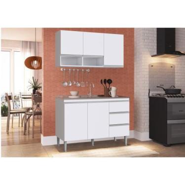 Imagem de Balcão de pia 1,20 + Aéreo Athena Branco - Megasul - IRM