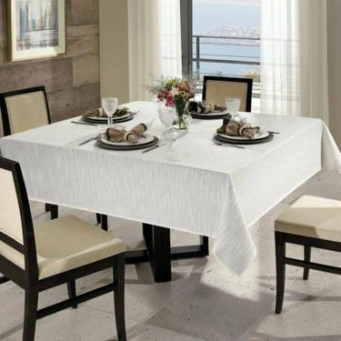 Imagem de Toalha de Mesa Retangular 8 Lugares Dohler Clean Passion Branca Limpa Fácil