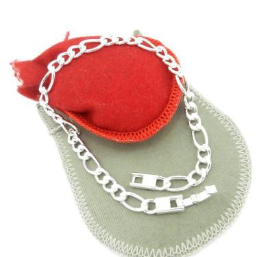 Imagem de Pulseira Masculina 18cm 6mm Largura Folheada Prata PL116 - Wnbijouteri