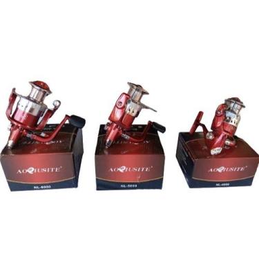 Imagem de Molinete NL 4000/5000/6000 AOQIUSITE 5 rolamentos vermelho, 5000
