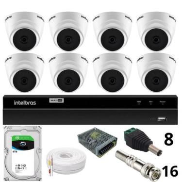 Imagem de Kit 8 Câmeras 1220 D Mic 1080p Com Microfone Dvr Intelbras 1216-c Mhdx