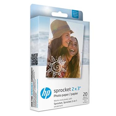 Imagem de Papel fotográfico HP Sprocket Premium Zink Sticky Back, 5 x 7,6 cm, pacote com 20