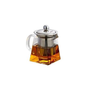 Imagem de Bule Quadrado Chaleira Vidro Borossilicato Filtro Inox 500ml - MIMO