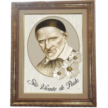 Imagem de Quadro São Vicente De Paulo, Mod. 04, Tam. 53x43cm. Angelus