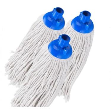 Imagem de 3 Refil Esfregão Úmido Mop 190g Branco Rosca Universal 