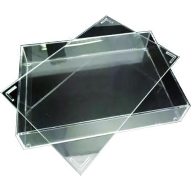 Imagem de Caixa / Bandeja Retangular Em Acrilico Cristal C/ Tampa - Rick Acrilic