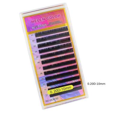 Imagem de Cílios helen color curvatura d postiço extensão 10 modelos,  0.20D-10m