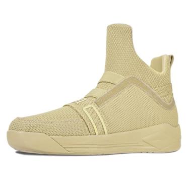 Imagem de Soulsfeng Tênis de corrida masculino de cano alto, leve, respirável, de malha, Caqui, 45