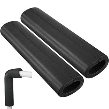 Imagem de Kathfly Barra de rolo isolante de tubo preto, 2 peças, enchimento para piscina, macarrão, espuma, proteção de espuma para tubo de água interno ao ar livre, 40 cm de comprimento