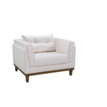 Imagem de Poltrona Decorativa Verona Base Madeira Macia Almofada Solta - Bella D