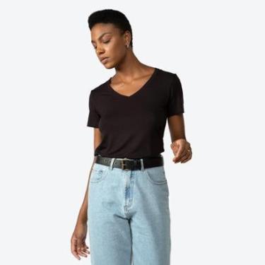 Imagem de Tech T-Shirt Modal V Premium Feminina | Basico.com-Feminino