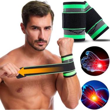 Imagem de Kit 2 Protetor de Punho Pulso Munhequeira Compressão Ajustavel Dor Ten