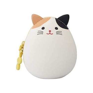 Imagem de LIHITLAB Bolsa com zíper PuniLabo, em forma de ovo, gato Calico (A7782-7), Médio: 2,2 × 6 cm