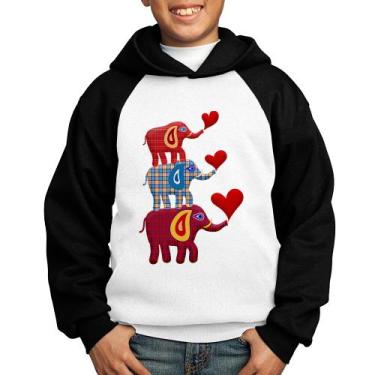 Imagem de Moletom Infantil Trio Elefantes  - Foca na Moda, Branco, Preto, 6