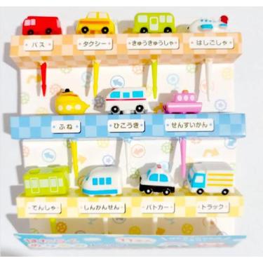 Imagem de Garfinhos/Palitinhos Infantil Lancheiras - Veículos 3D 11pçs - Genéric