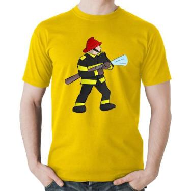 Imagem de Camiseta Algodão Bombeiro - Foca na Moda, Amarelo, GG