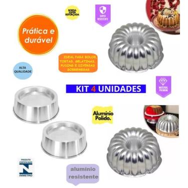 Imagem de Kit 2 Forma Gomada Suíça e 2 Forma Ballerine Redonda Para Bolo Decorad