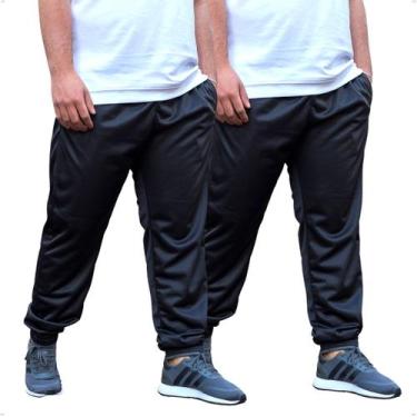 Imagem de KIT 2 Calça Masculina Jogger Plus Size Tecido Helanca Flanelada - BEN2