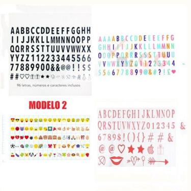 Imagem de Cartela De Letras Simbolos Numeros Vermelho P Light Box A4 - oem