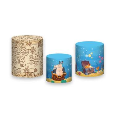 Imagem de Trio De Capa Cilindro - Mapa do Pirata Tesouro Navio 012 - Via Cores