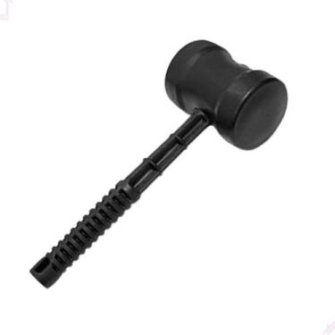 Imagem de Martelo De Borracha Preta Marreta 80mm Cabo Plástico Reforçado Azulejo