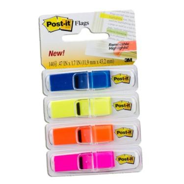 Imagem de Post-it Lembrete Flags 3M 4 Cores 140fls, Post It Lembrete Flags 3M 4 