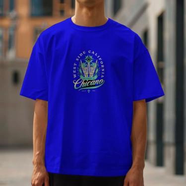 Imagem de Camiseta Masculina Casual Polo Blu em Algodão Chicano do P ao G1, Azul
