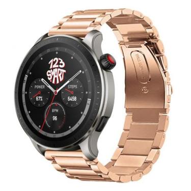 Imagem de Pulseira de Aço Inoxidável Compativel com GTR 4 A2166 / GTR3 A1971 / G