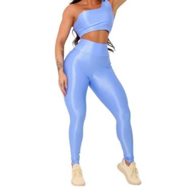 Imagem de Conjunto Top e Calça Feminino Fitness Empina Bumbum Uv+50 - Estação Fi