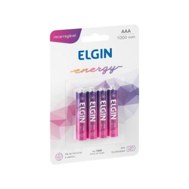 Imagem de Pilha Recarregável AAA ELE000000082171 - Elgin 1,2V 1000mAh 4 Unidades