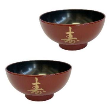 Imagem de Kit 2 Tigelas Cumbuca Bowl Para Poke Sopa Lamen Missoshiro Vermelho - 