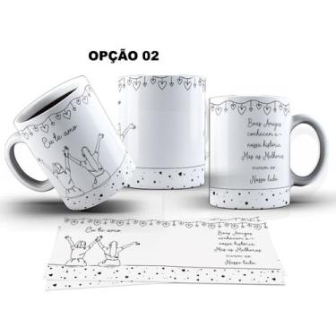 Imagem de Caneca 325ml Boas amigas conhecem a nossa história, mas as - LARANJA E