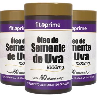 Imagem de Kit 3 Óleo de Semente de Uva 1000mg 60 cápsulas Fitoprime