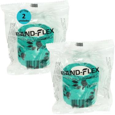 Imagem de Atadura 5cm Verde Com PatinhasBand-FlexAutoadesiva Para Animais Farex 