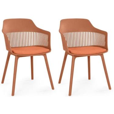 Imagem de Kit 2 Cadeiras de Jantar Estofada Marcela - Marrom - Magazine Decor