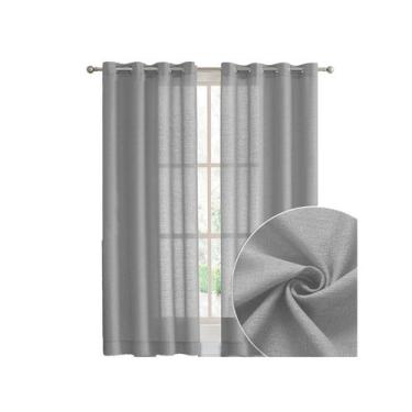 Imagem de Cortina Rústica 3,00m x 2,30m Varão Para Quarto Decoração Sofisticada 