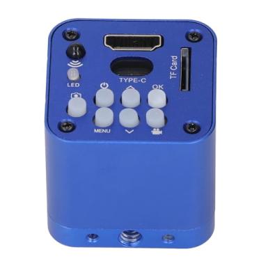 Imagem de Câmera de Microscópio Industrial, Gravação 1080P Resolução de Imagem de 24MP Microscópio 180X Ocular Eletrônico Câmera de Microscópio Eletrônico Com Anel de Luz LED 144 (plugue