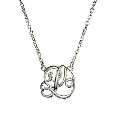 Imagem de Jewelry Nexus Colar monograma prateado de 40,6 cm