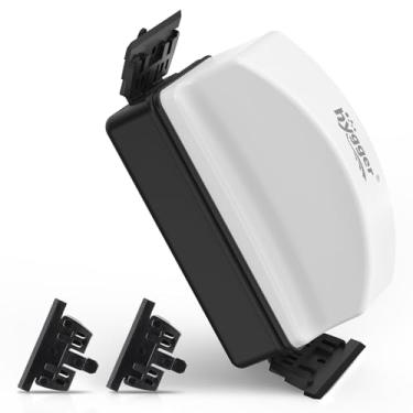 Imagem de hygger Limpador de vidro magnético para aquário, escova de limpeza de vidro de aquário de algas de lâminas duplas com 4 raspadores de algas destacáveis para aquário de vidro, limpador de vidro com ímã