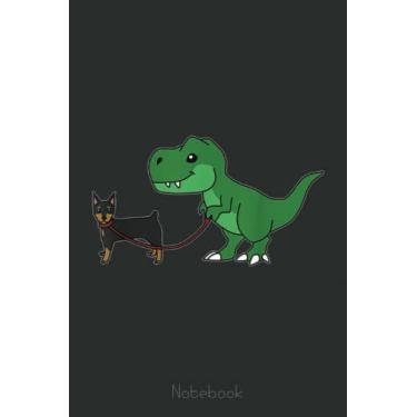 Imagem de Tyrannosaurus Miniature Pinscher Dog Notebook: Cute Trendy Dinosaur Wide Ruled Paper Notebook Journal | Pretty Wide Blank Lined Workbook for Teens ... for Home School College for Writing Notes