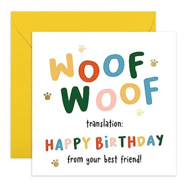 Imagem de Central 23 - Cartão de aniversário divertido para donos de cães - 'Woof Woof!' - Cartão de aniversário de mãe de cachorro - Cartão de aniversário de pai de cachorro - Cartão de aniversário de dono de animais de estimação - Vem com adesivos divertidos