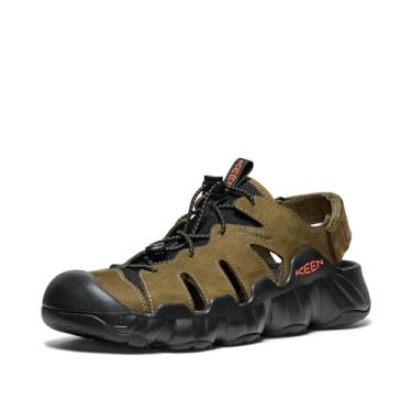 Imagem de KEEN Sandália masculina Hyperport H2 respirável e confortável para caminhadas e água, verde-oliva/preto/couro, 39