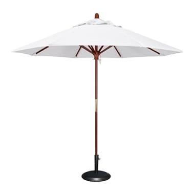 Imagem de Guarda-chuva de jardim Guarda-chuva de madeira sólida para pátio,7 pés e 9 pés,emenda telescópica,compacta,redonda,coluna média,para áreas externas,praia, cabine de café Base preenchível