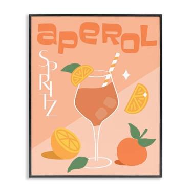 Imagem de Stupell Industries Aperol Spritz Typography Framed Giclee Wall Art Design por Anna Quach, moldura preta, 11 x 14