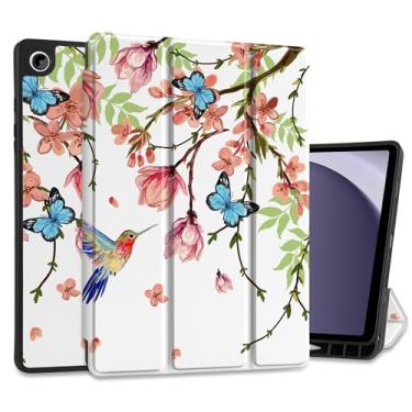 Imagem de MEEgoodo Capa para Samsung Galaxy Tab A9 Plus de 11 polegadas 2024 2023 com suporte para caneta S, capas para tablet inteligente A9+ com suporte de três dobras de couro + capa traseira de TPU macio +