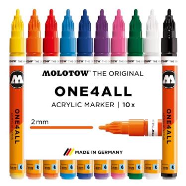 Imagem de Molotow One4All 127HS Acryl Marker Basic-Set 1 (2,0 mm Strichstärke, hochdeckend und permanent, UV-beständig, für fast alle Untergründe) 10 Stück sortiert