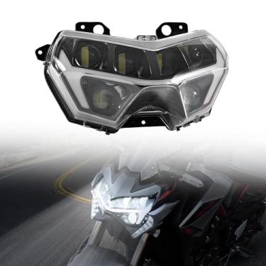 Imagem de VEISUTOR Conjunto de farol de LED para Kawasaki Z900, farol dianteiro, farol com farol alto e baixo para Kawasaki Z650 Z400 Z900 ABS SE ABS 2020-2024, substitua 23001-0048