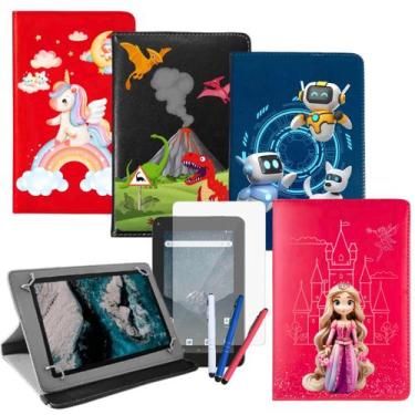 Imagem de Capa com Suporte Para Tablet Mirage 7 M7 Wifi Estampada + Película + C